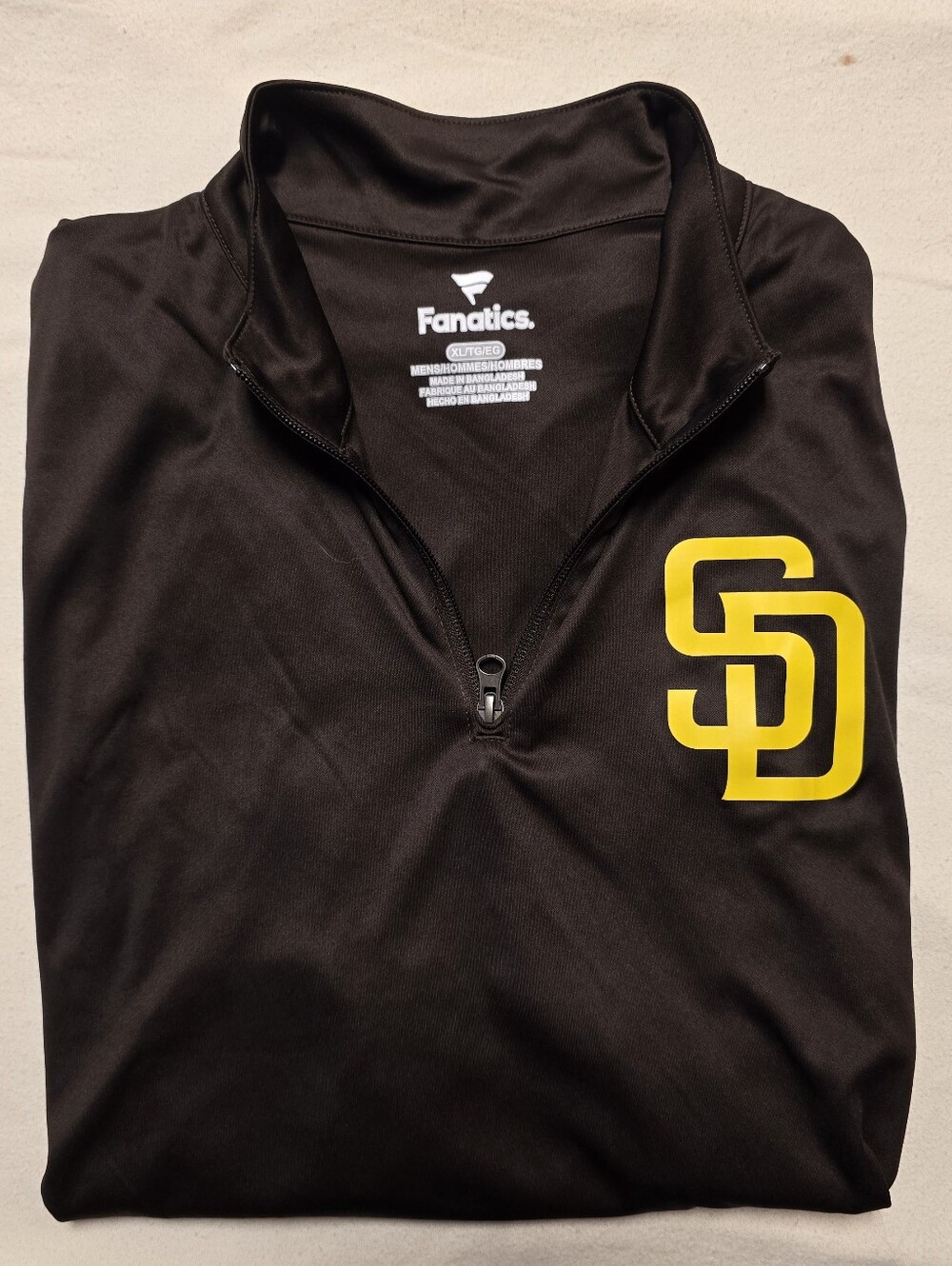San Diego Padres Fanatics Men's Quarter-Zip Long Sleeve Pullover Shirt XL